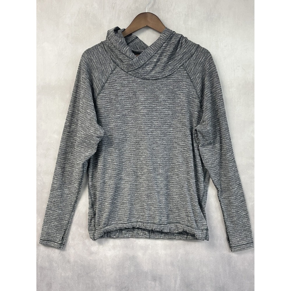 Lululemon Women Healthy Heart Hoodie Size 10 Coco Pique Black Stretch Athleisure